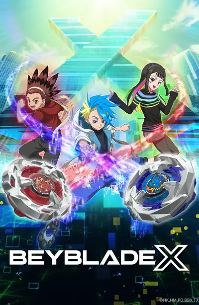 Poster Beyblade X, anime aksi gasing