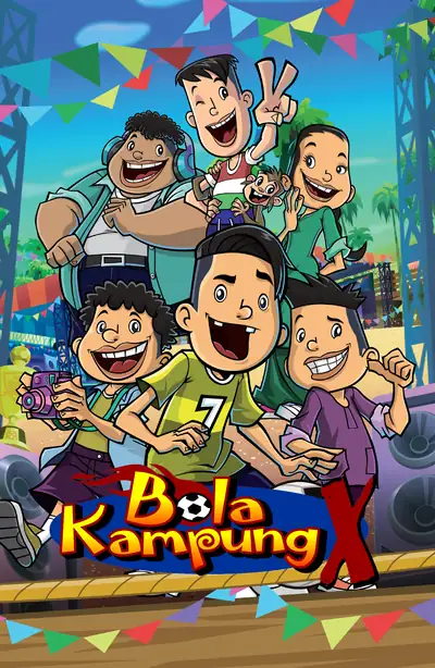 Poster Bola Kampung X, kartun bola sepak Malaysia