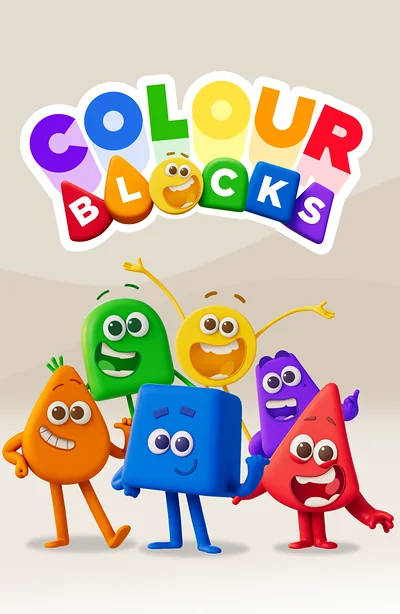 Poster Colourblocks, kartun belajar warna