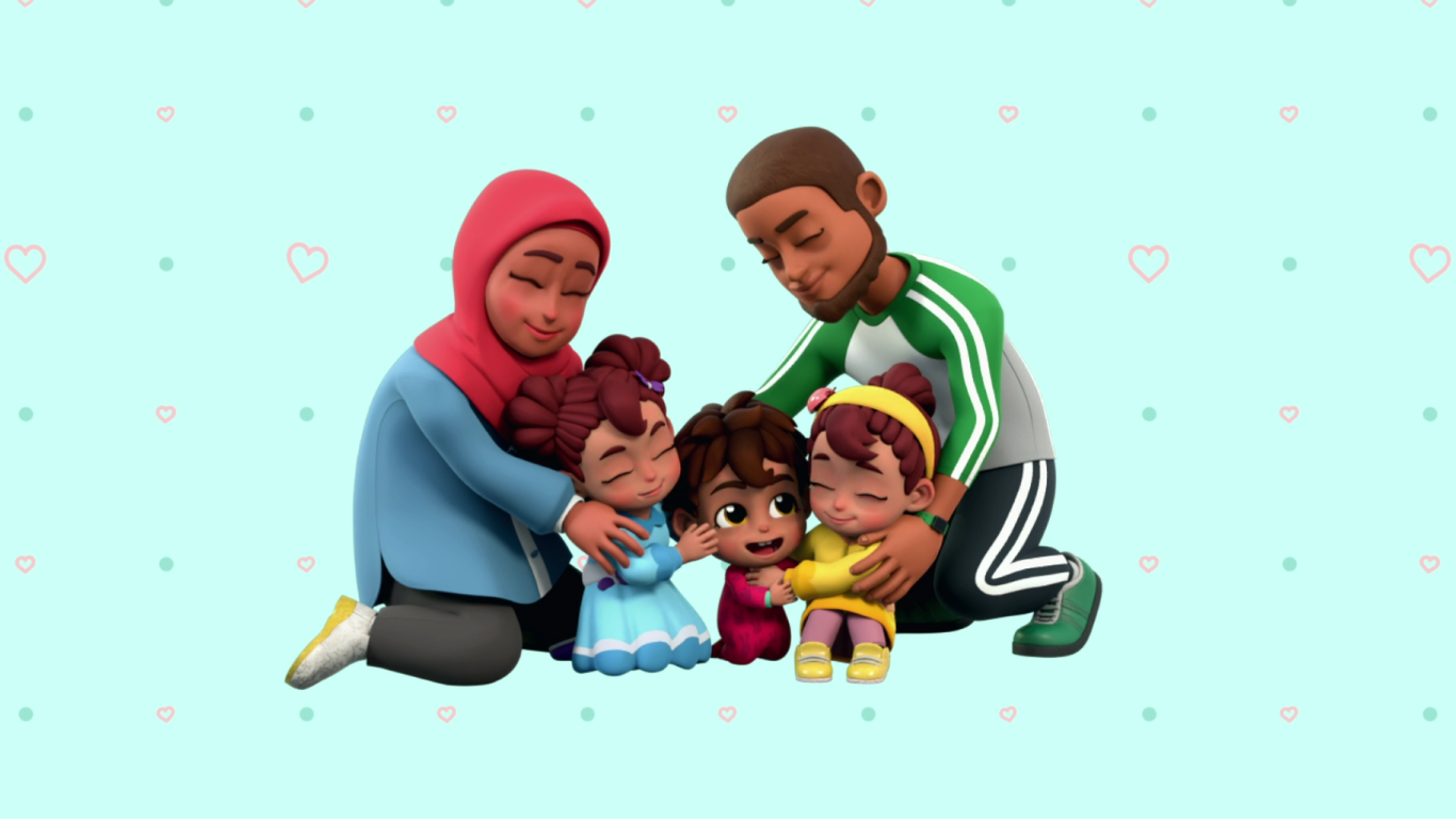 Little Ammar family with Mina Mila, Ummi and Baba cuddling together
